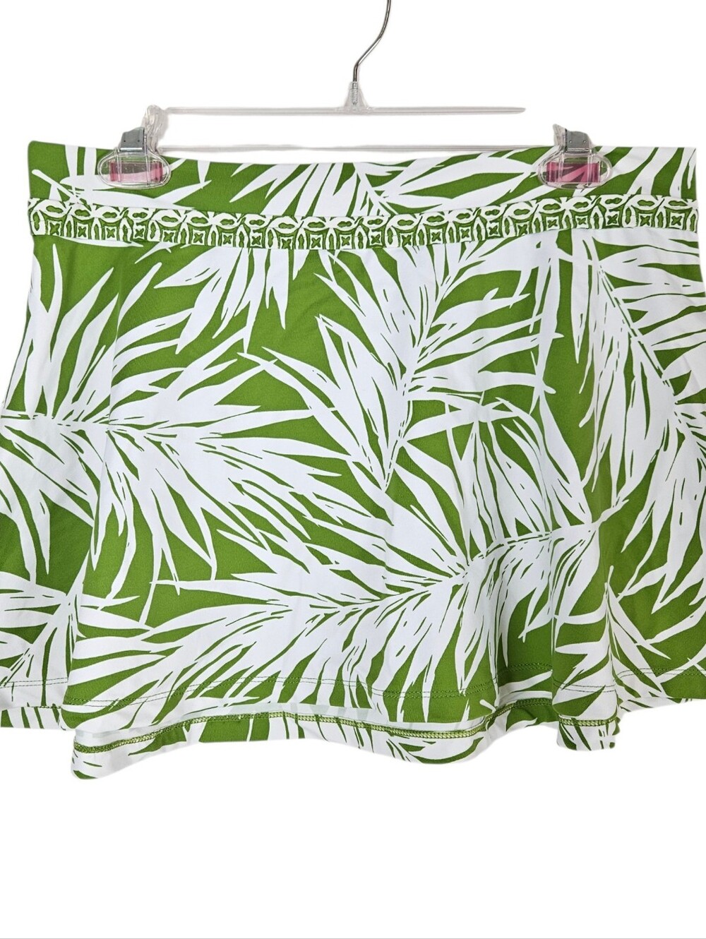 Jag Medium Green & White Patterned Swim Coverup Skirt NWT